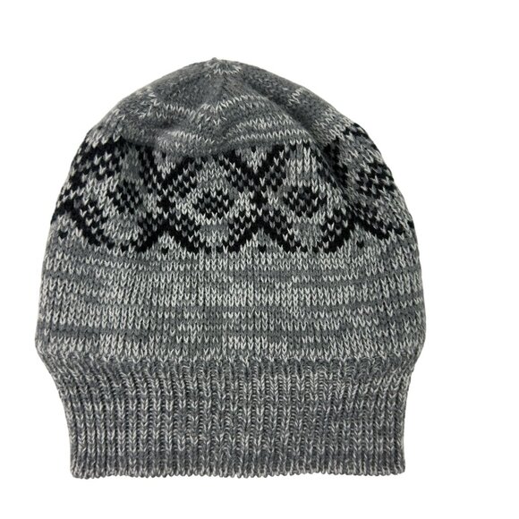 Kids Gray Knit Beanie Fleece Lined Winter Hat - Picture 3 of 8